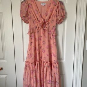 Love Shack Fancy X Target Fleur Floral Pink Midi Dress Size 2